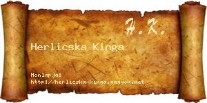 Herlicska Kinga névjegykártya